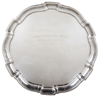 1964 Silver Plate Award Presented To Yogi Berra By The BNai Brith At The Boston Sports Lodge Annual Dinner (Berra LOA )